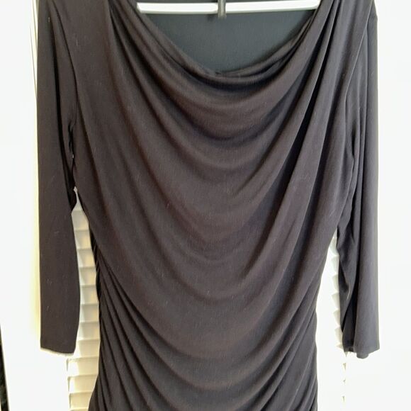 💎 Draped & Ruched Long-sleeve Top made with stretch spandex - Picture 1 of 14